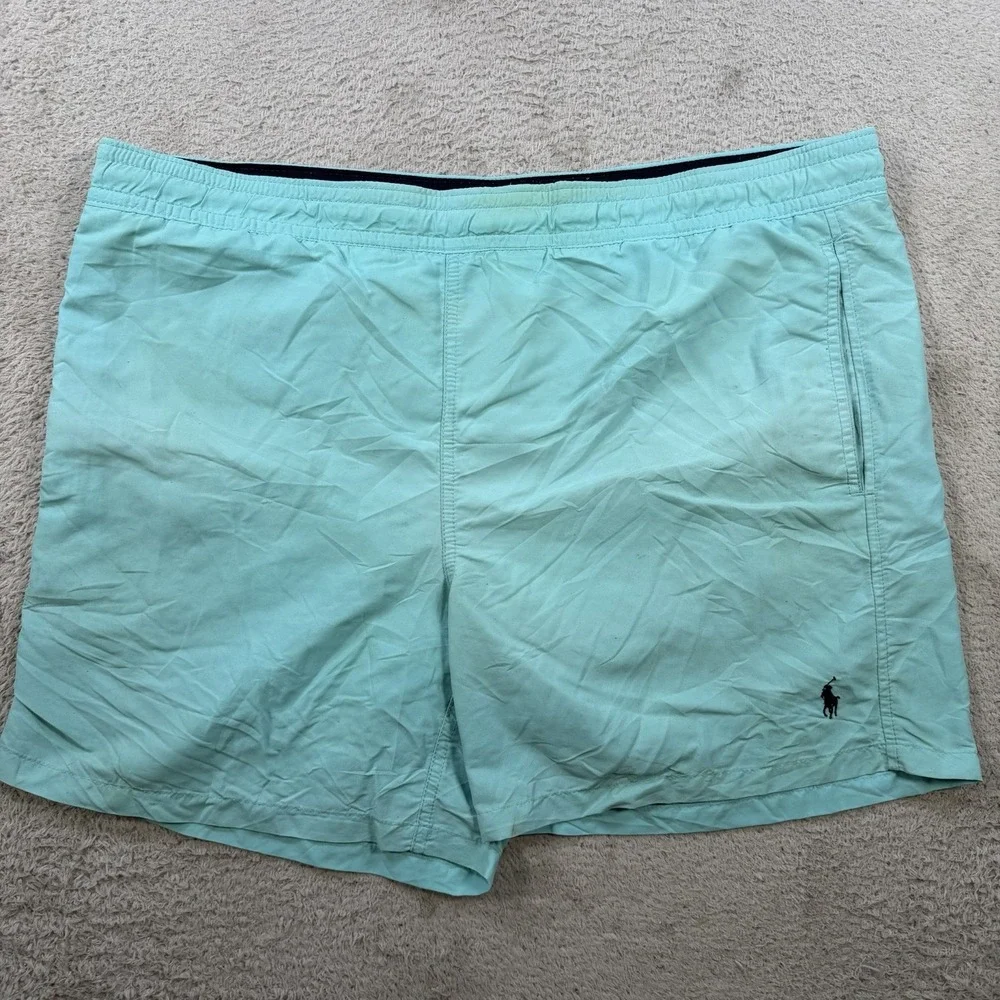 Polo Ralph Lauren Swim Trunks Mens Large Blue Mesh Lined Drawstring Pony Shorts
